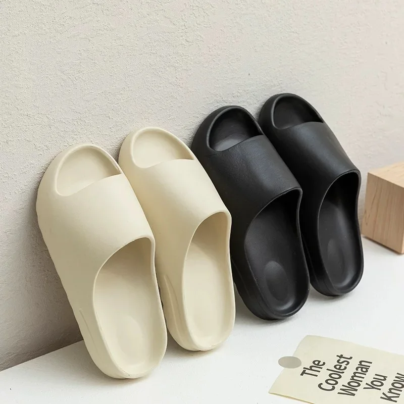Summer New Slippers Men Casual Solid Color Minimalist Men's Shoes Big Size Non-slip Soft-soled Home Slippers EVA Cheap slides