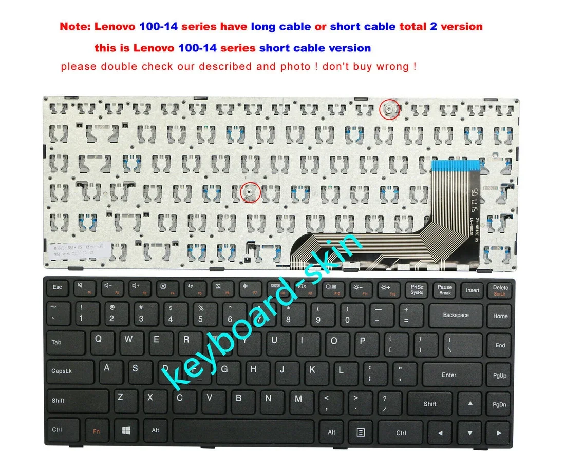 

Новая американская Клавиатура для ноутбука Lenovo tianyi 100-14100-14IBY 100-14ISK версия с коротким кабелем