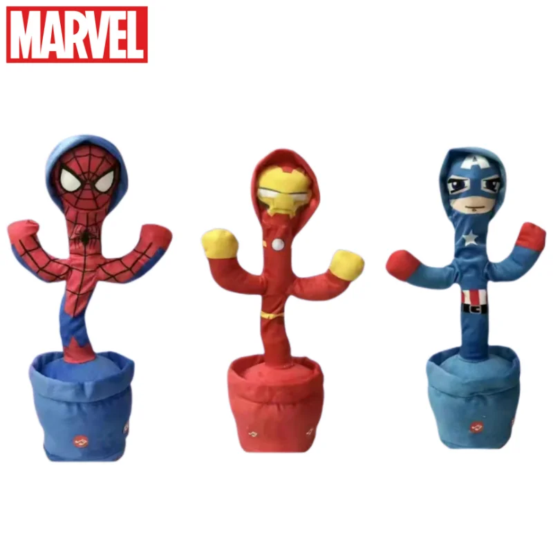 

Avengers Spiderman Iron Man Captain America Creative Dancing Cactus Doll Talking Recording Repeating Toy Children's Holiday Gift