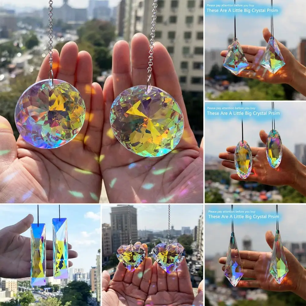 1Pc Rainbow Maker Window Ornament Elegant Faux Crystal Sunshade Decoration Handmade Faux Suncatcher Prisms for Home Garden Decor
