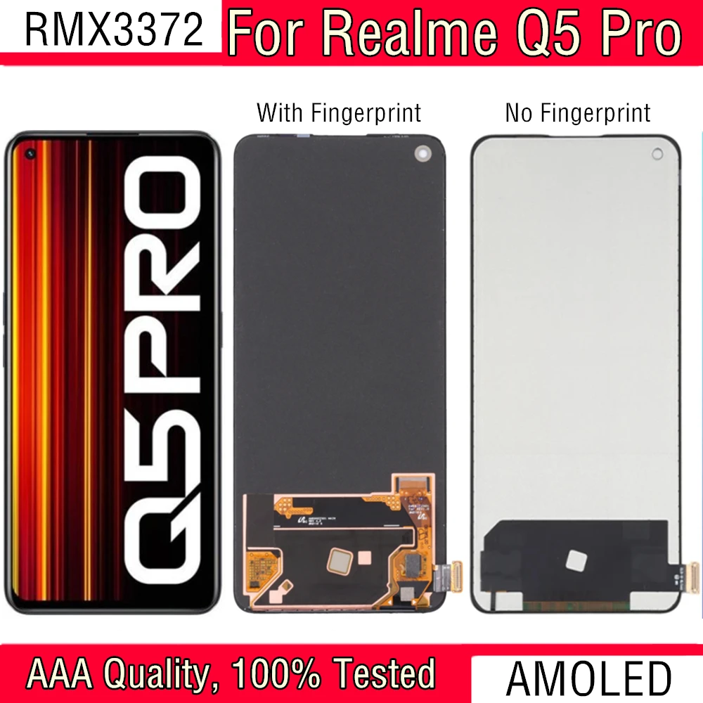 

6.62" AMOLED For Realme Q5 Pro RMX3372 LCD Display Touch Screen Digitizer Aseembly Replacement For RealmeQ5 Pro LCD