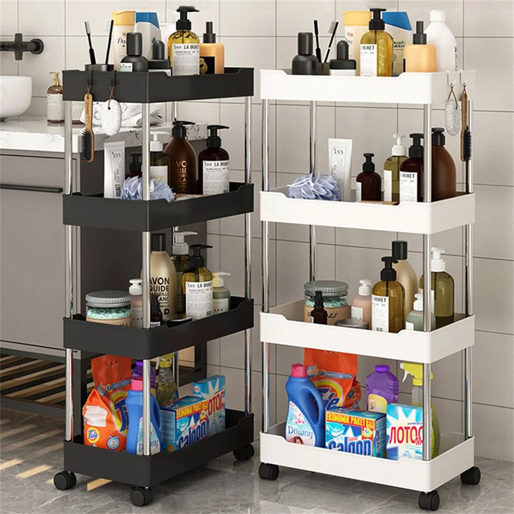 Kitchen Appliances Organizations  Bathroom Rack Wheels - 2/3/4 Shelves Home  Kitchen - Aliexpress