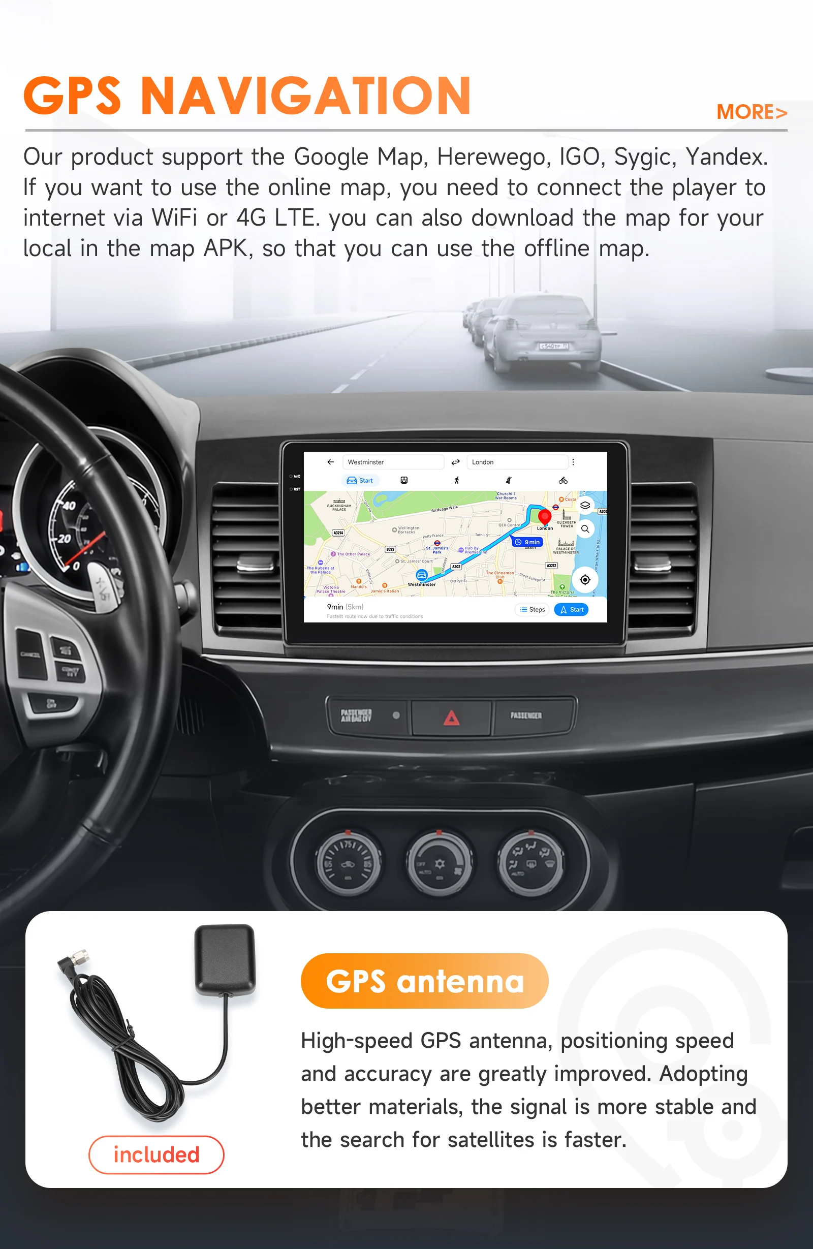 10,1" Hizpo 2Din Android Autoradio für Mitsubishi Lancer 2007-2012 GPS RDS DSP SWC Auto 4G BT CarPlay Snapdragon 6115 360 ° CAM – Detail 30