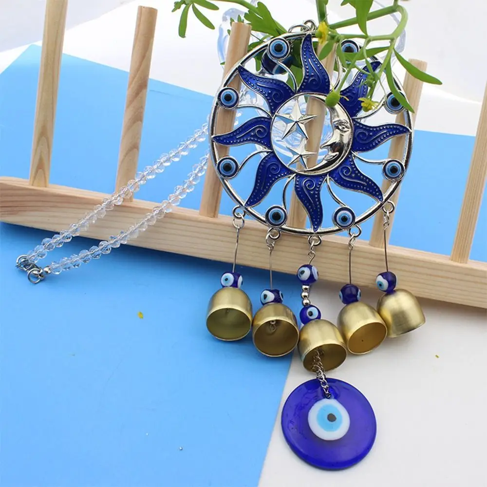 Creative Devil's Eye Blue Wind Chimes Lucky Charm Antique Style Hanging Ornament Blue Home Decoration Blessing Gift