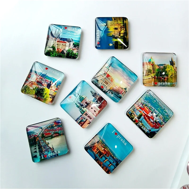 50Sets 50x50mm Square Magnets Refrigerator Badge DIY Making Parts for Home Refrigerator Decoration DIY Art Magnets Pin Button