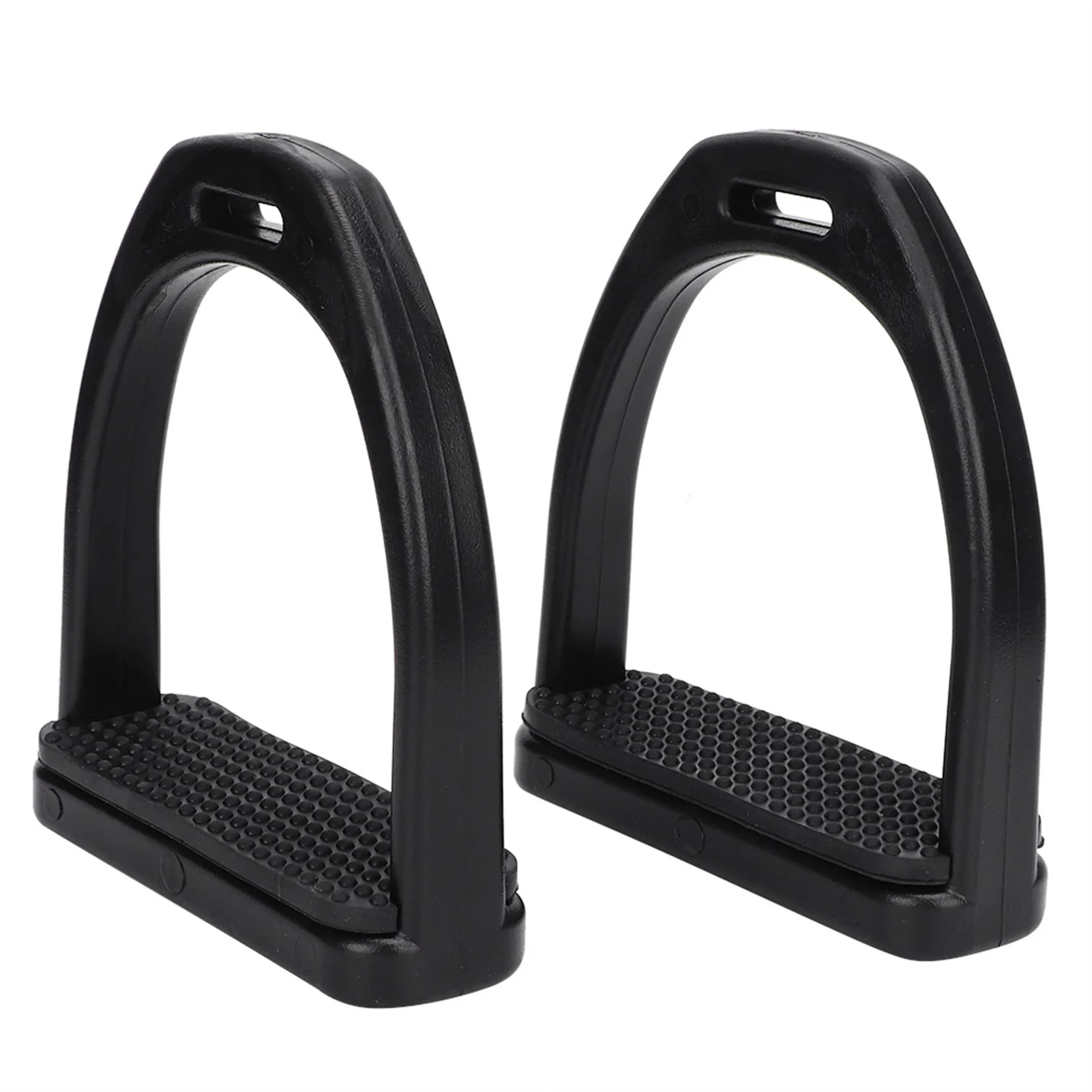 2Pcs Horse Stirrups with Black Non-slip Rubber Pad Horse Tool Accessories