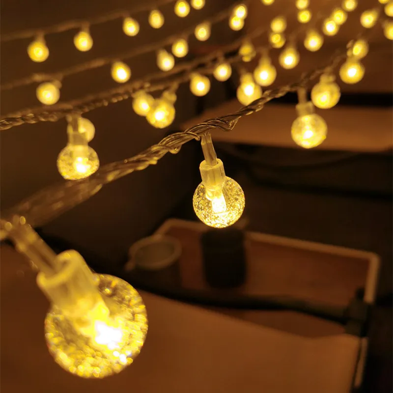 2023 Led Bubble Ball String Lights Party Indoor Atmosphere Christmas Decoration Room Battery Lights Outdoor Waterproof Outdoor