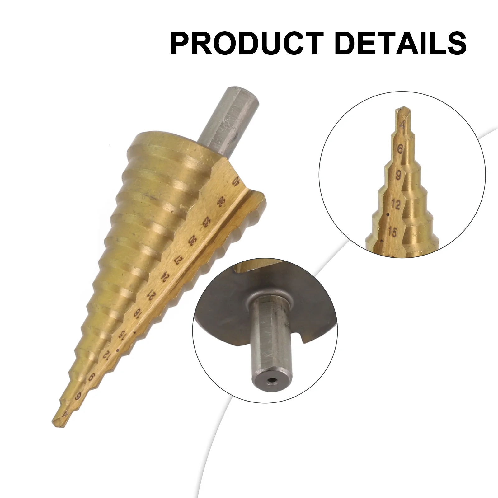 

1pc Step Drill Bit 4-40mm HSS Straight Groove Step Drill Bit Titanium Coated Cone Drill Bits For Metal Wood Hole Opener Drilling
