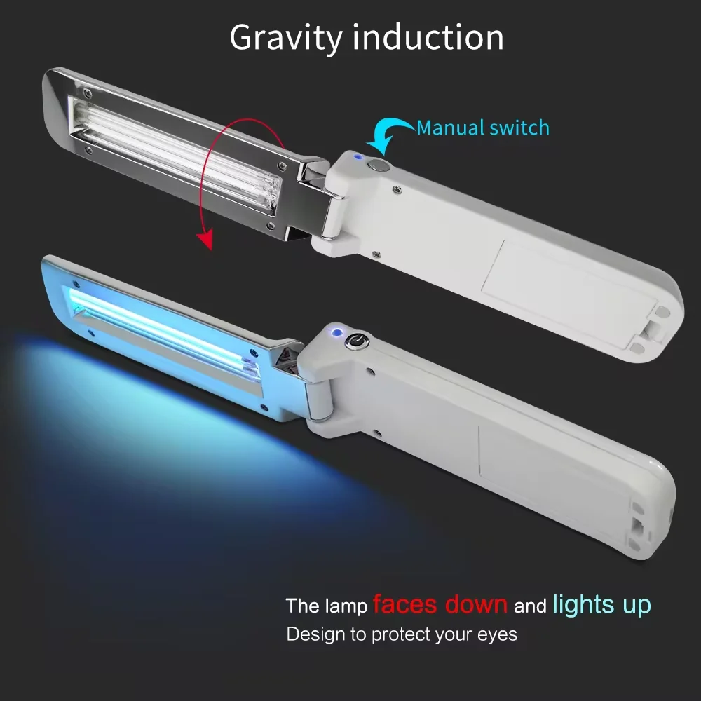 UV Sterilization Lamp Germicidal Lampe Sterilization Handheld Lamp USB Powered UV UVC Quartz Lamp Sensor Sterilization Ultraviolet Light Disinfectant uv disinfection lamp
