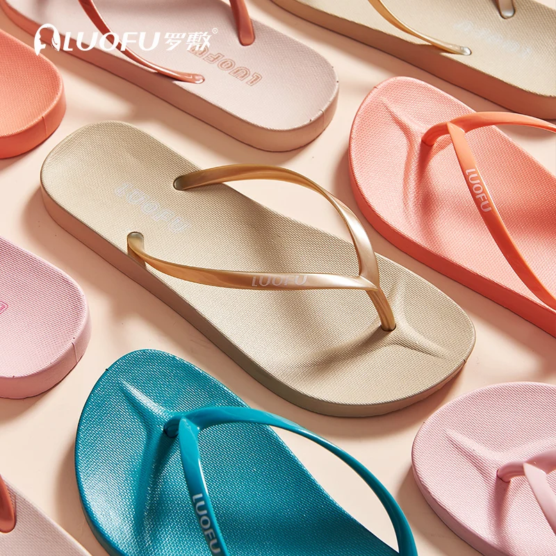 LUOFU Women's Casual Platform Flip Flops, Lightweight Anti-skid