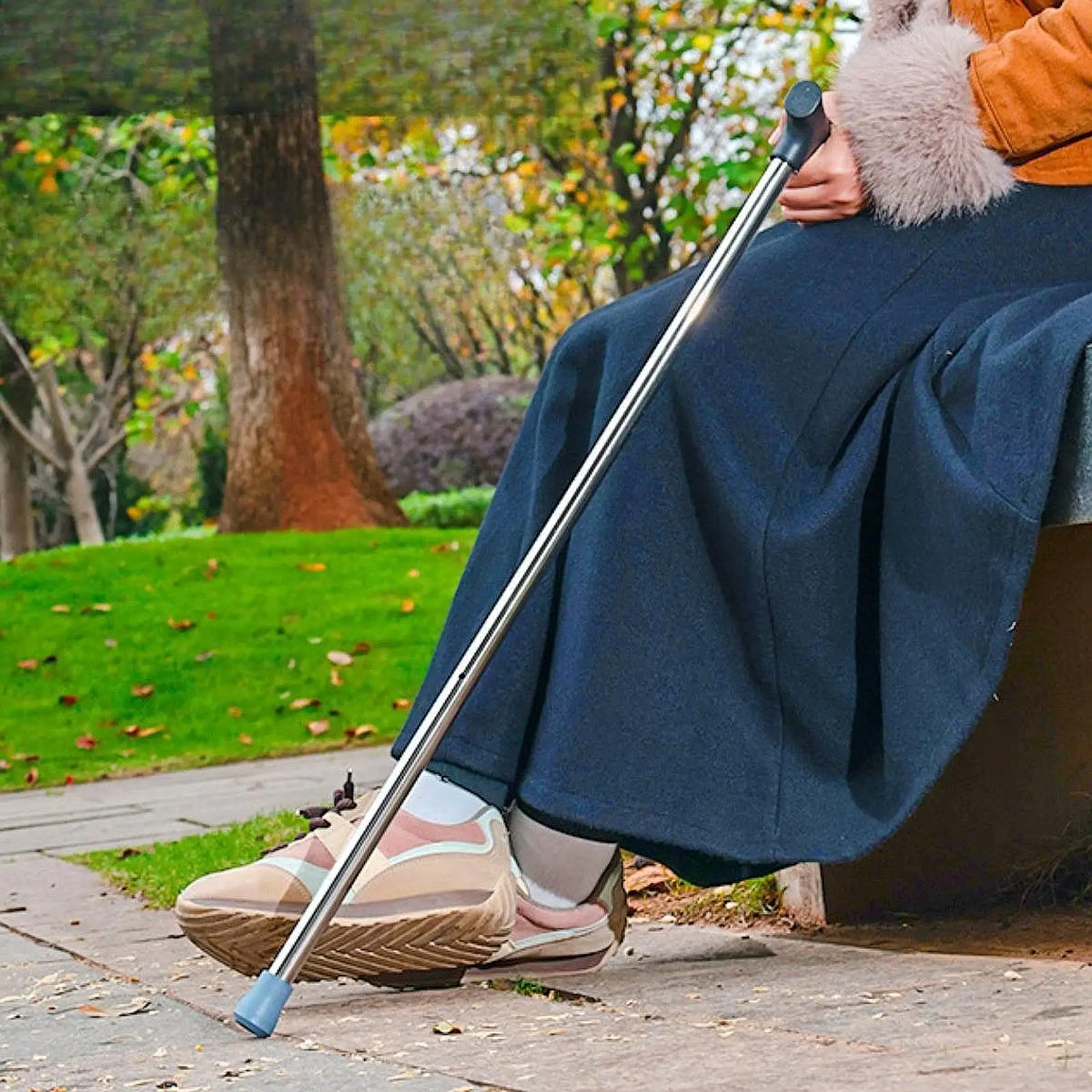 Walking Cane Trekking Stick with Seat Practical Supports for Mountaineering Hiking Seniors