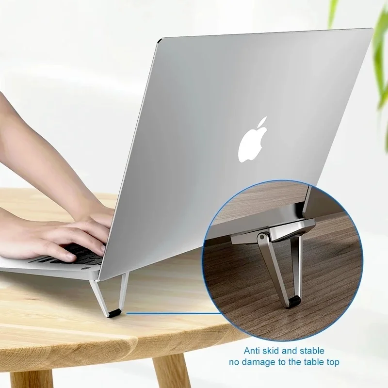 Universal Metal Foldable Laptop Stand for Macbook Pro Air Lenovo Thinkpad PC Laptop Mini Cooling Stand Anti-Slip Base