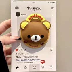 Adorable Rilakkuma Cartoon Magnetic Phone Grip Stand - Foldable Silicone Holder (3)