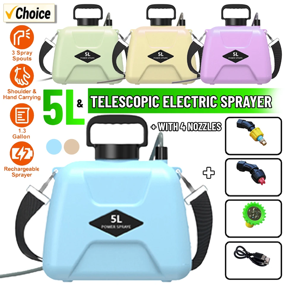 Spruzzatore Elettrico Portatile Da Giardino – Alimentato A Batteria, 500mAh, Con Ugello Regolabile E Manico Ergonomico - 2
