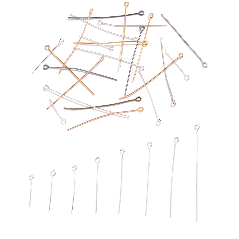 200Pcs 20Mm Flat Round Ball Eye Head Pins Metal Eye Pins Findings Headpins for Handmade Jewelry Making Accessories Supplies
