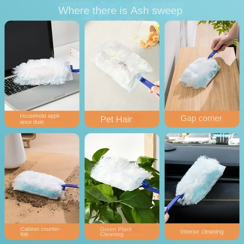 Disposable Dusters with Replace Heads Scalable Cleaning Brush Duty Duster Refills Electrostatic Duster Home Office Cleaning Tool