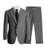 Latest Men's 2 Pieces Suit Custom made Wool Herringbone Wedding Groomsmen Fashion Shawl Lapel Tuxedos Slim Fit Blazer+Pants 2