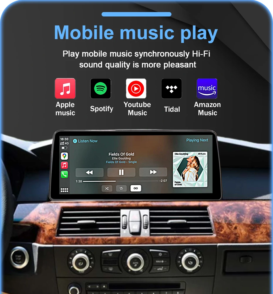 1920*720P Kabelloses CarPlay Android Auto für BMW Serie 3 5 E60 E61 E63 E64 E90 E91 E92 E93 CCC CIC System Autoradio Multimedia-Display-Bildschirm GPS – Detail 15