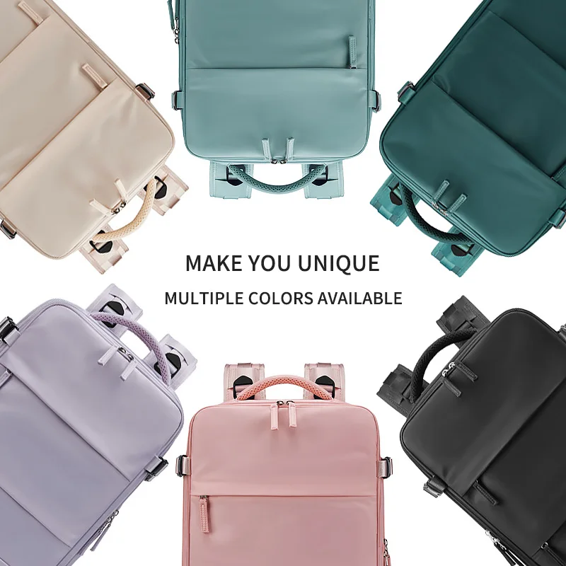 Women laptop backpack 15.6inch teenage girl USB charging school backpack independent shoe bag travel backpack outdoor backpack