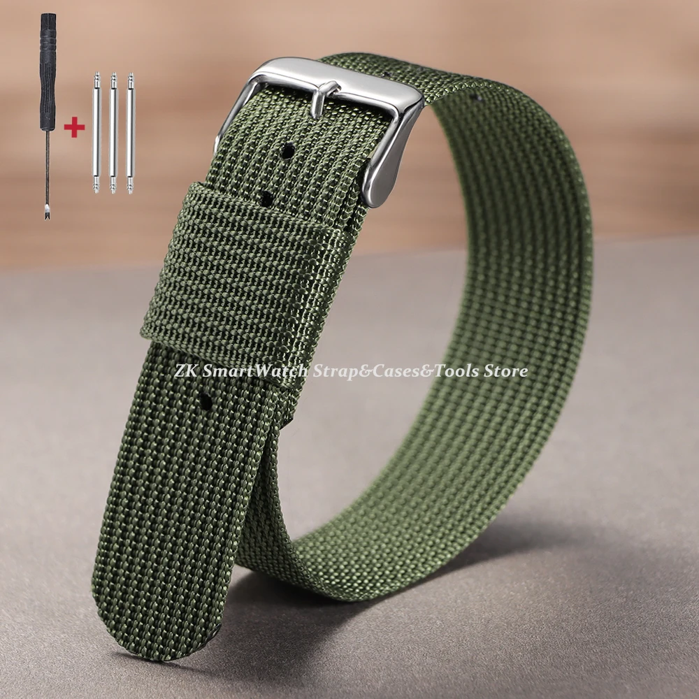 Army Sports Atmungsaktives Nylon-Uhrenarmband, 18/20/22 mm, geflochtenes Nylonarmband für Seiko Herren, Stoff-Nylon-Armband, Armband für Omega – Detail 13