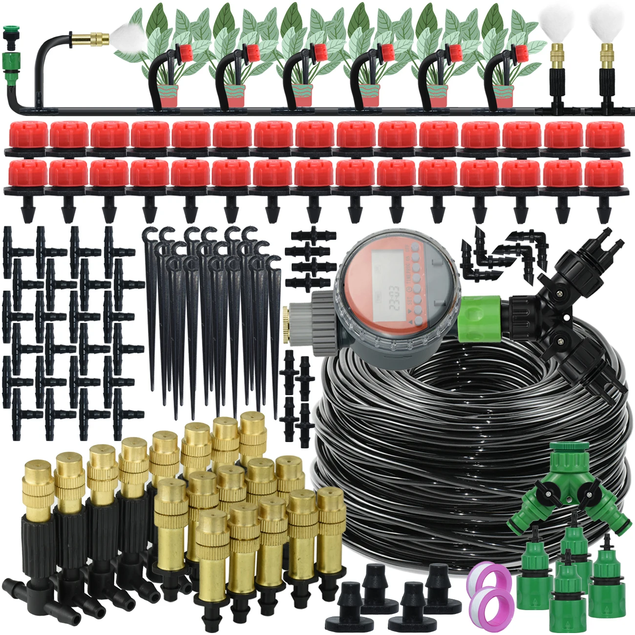 Automatic Watering System Kit for Gardens - Micro Drip Irrigation & Cooling Mist Spray