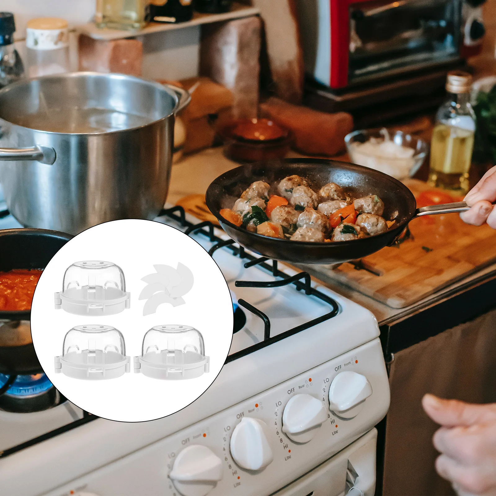 3Pcs Gas Stove Cover Knob Protectors Child Safety Baby Proof Locks Nonslip High Temp Stove Safety Covers Kitchen Guard Gas Knob