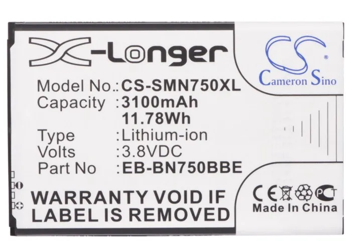 3100Mah Eb-Bn750Bbc Eb-Bn750Bbe Batteria Per Samsung Sm-N750S Galaxy Note 3 Neo Duos Sm-N7502 Sm-N7505 Galaxy Note 3 Neo Lte Sm-N