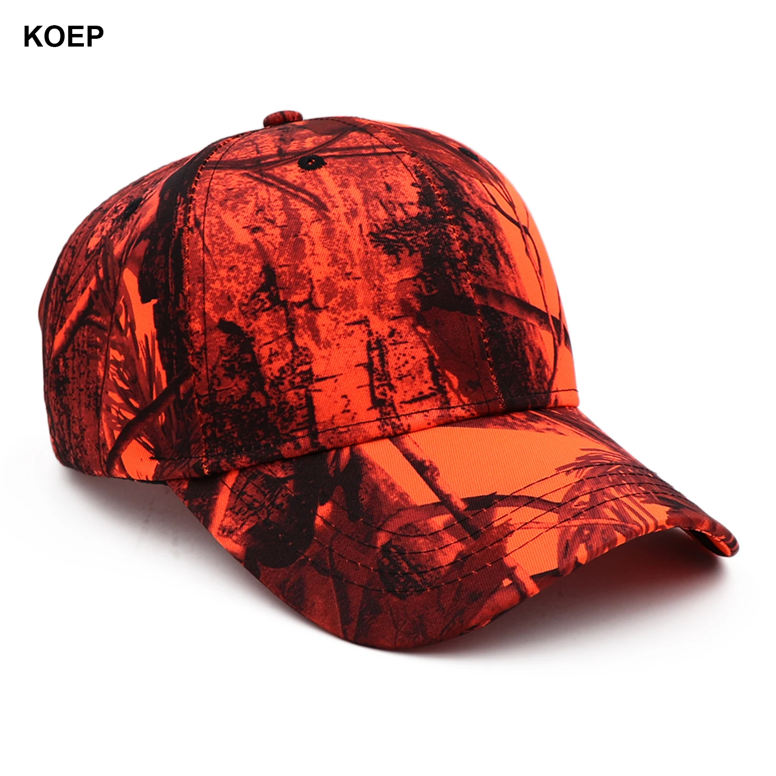 KOEP Jungle Tree Orange Camouflage Cotton Dad Snapback Hat Outdoor Fishing Baseball Cap Hunting Hat KBRT5 4