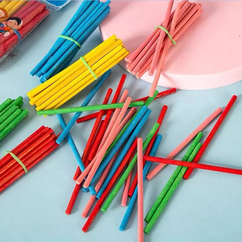 1200/300PCS Wooden Counting Sticks Montessori Kids Learning Games Classroom Supplies Teaching Juegos Educativos Para Ni&ntilde;os
