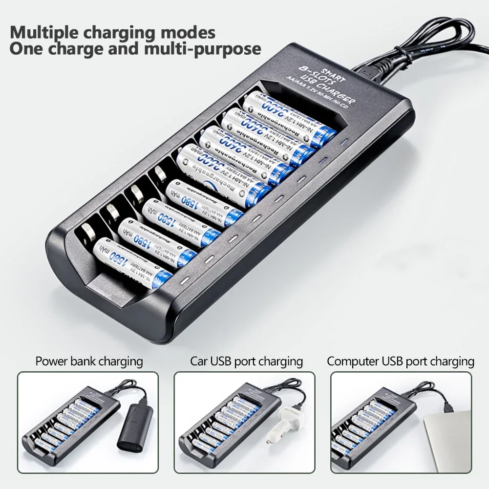 USB Electric Smart Battery Charger for AA AAA NiMH NiCd