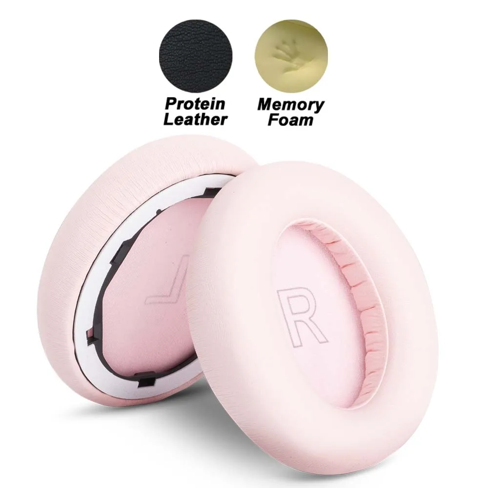 Premium Pink Replacement Earphone Pads with Mesh Memory Foam and Protein Sponge