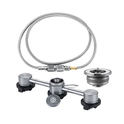 CAMPINGMOON 3In 1 Butane Adapter Extension Hose Split Furnace Adapter Gas Cartridge Head Conversion Nozzle Bottle Type Butane
