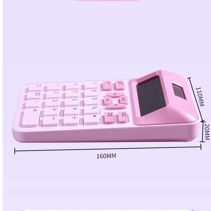 가정용 대형 LCD 디스플레이 계산기, 태양열 및 배터리 이중 전원, 표준 기능 계산기, 기본 데스크탑 사무실용, 12 자리