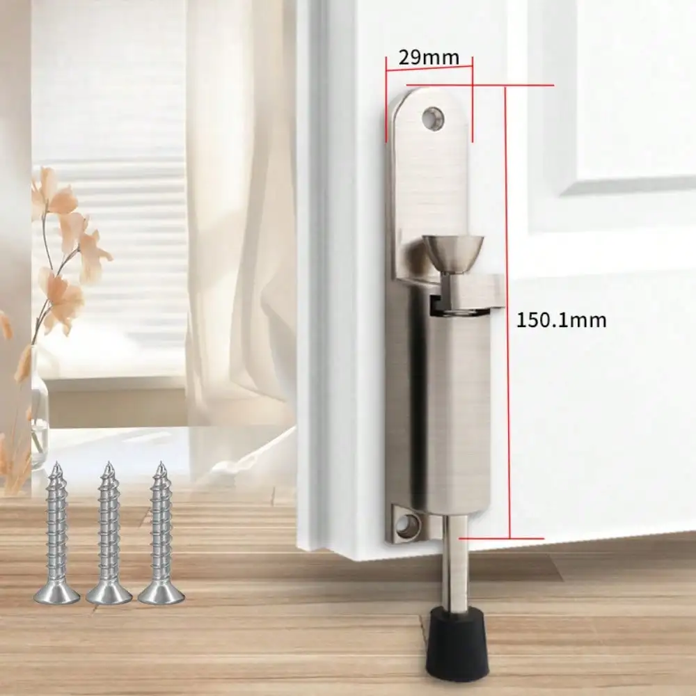 1Pcs Stainless Steel Adjustable Telescopic Foot-Operated Lever Door Stops Kickdown Door Holder Stop Hardware Outdoor