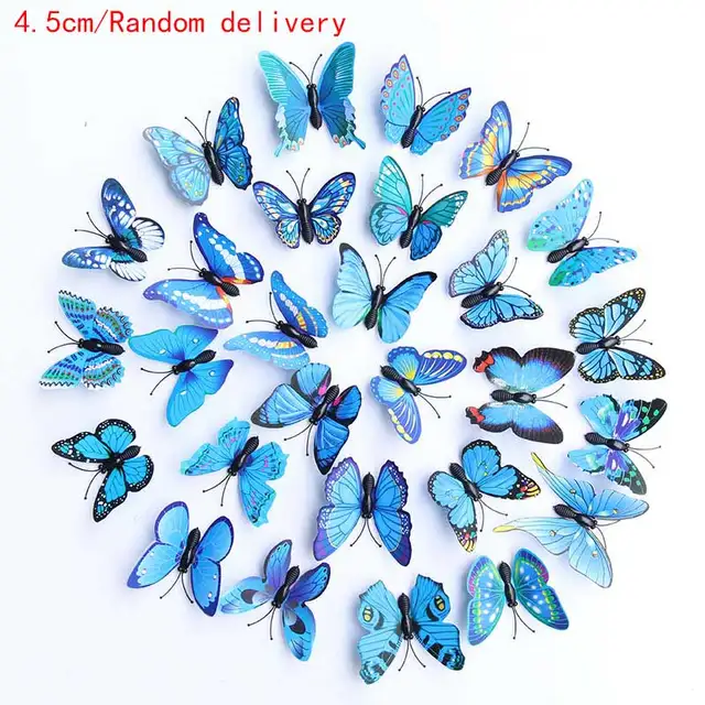 10PCS Fashion Butterfly Hair Clips for Women Girls Wedding Photography Head Clips Hairpin Hairgrips Decoration Hair Accessories 4.5cm blue