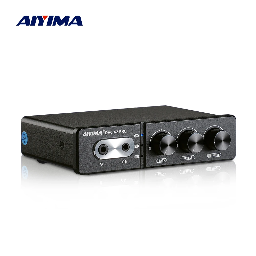 

Aiyima Audio A2 Pro USB Gaming DAC Headphone Amplifier ES9018Q2M Mini Decoder for PS4 5 Desktop Active Speaker With Micophone