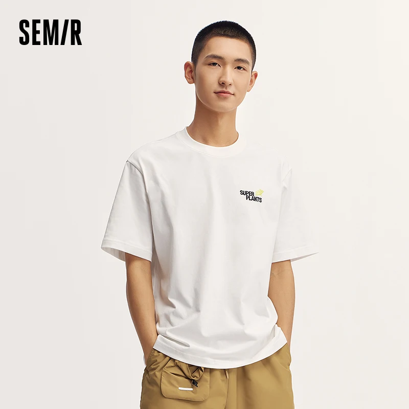 

Футболка Semir мужская с коротким рукавом, модная и антибактериальная Свободная майка с принтом в виде супер растений, лето 2024