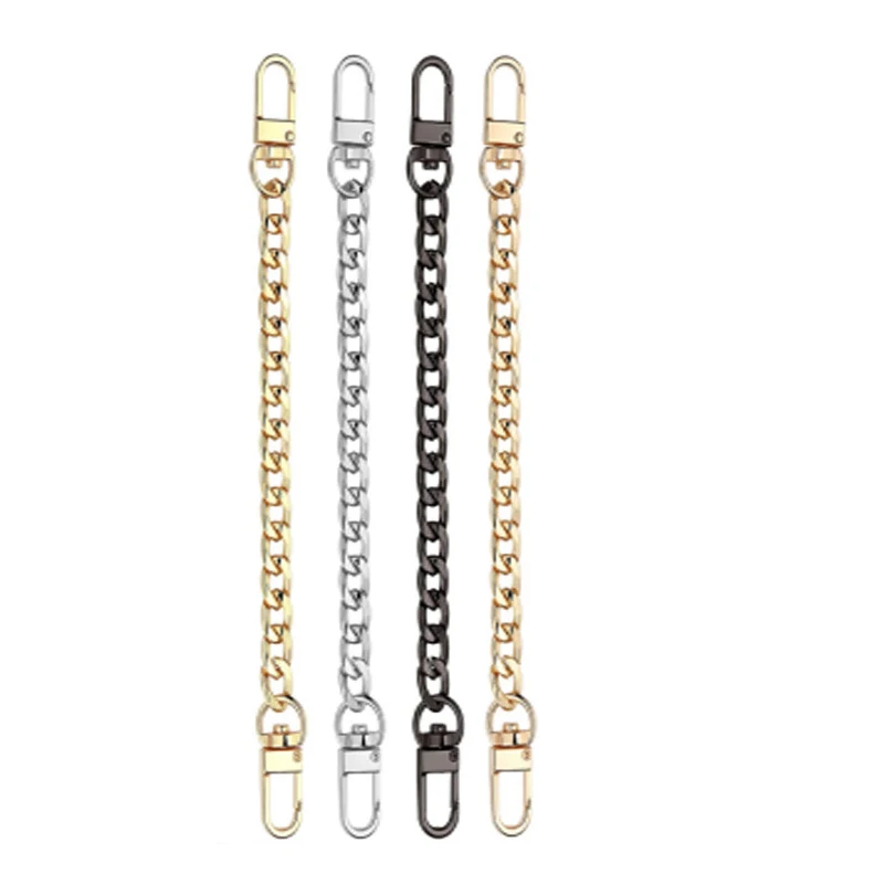 20cm Bag Chain Mini Purse Chain DIY Metal Flat Chain For Bag Purse Strap Extender Handbag Accessory Decor With Metal Buckle