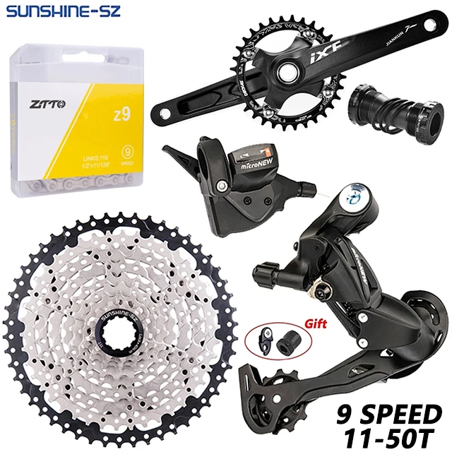 9 Speed MTB Groupset 1X9 Shifter Rear Derailleur 9S 42T 46T 50T