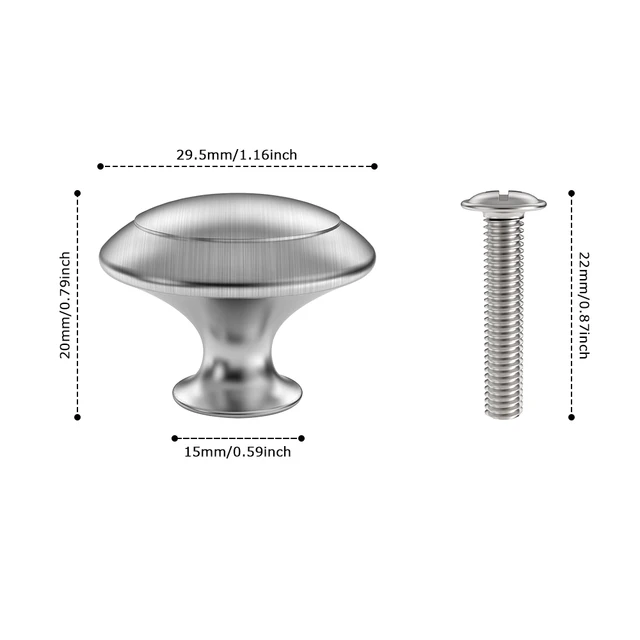 ลูกบิดประตูสแตนเลสสำหรับลิ้นชักลูกบิดด้ามจับตู้, 1/10/20/25ชิ้นลูกบิดตู้แบบดึงอุปกรณ์เหล็กเครื่องตกแต่งบ้านอุปกรณ์เสริม 5