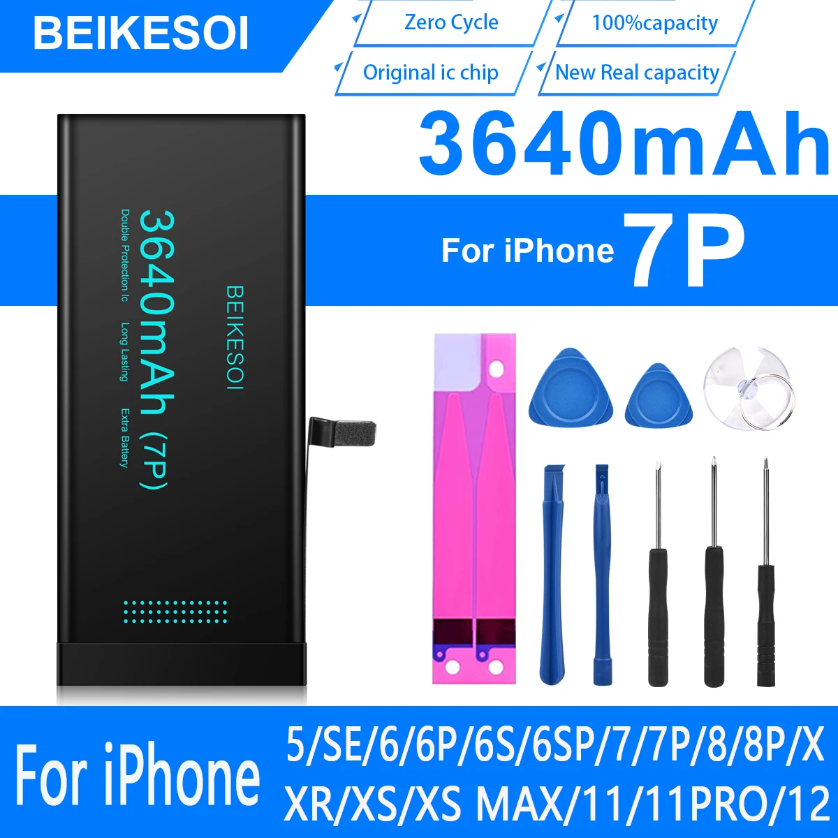 BEIKESOI Battery for iphone 7 plus 7P High Capacity Bateria For iPhone 7Plus 7P Original IC chip battery