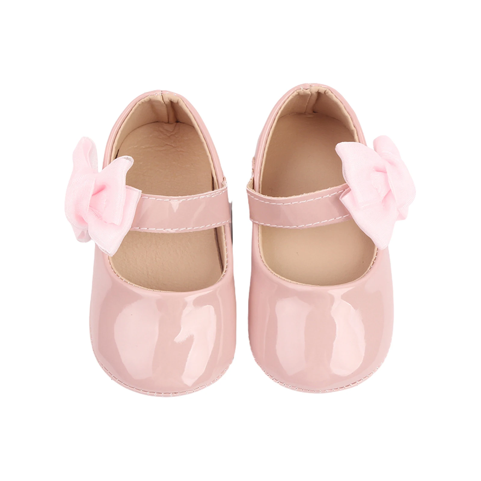 Baby Girls Moccasins Sole Bowknot PU Leather Flats First Walkers Non-Slip Spring Autumn Princess Shoes baby shoes