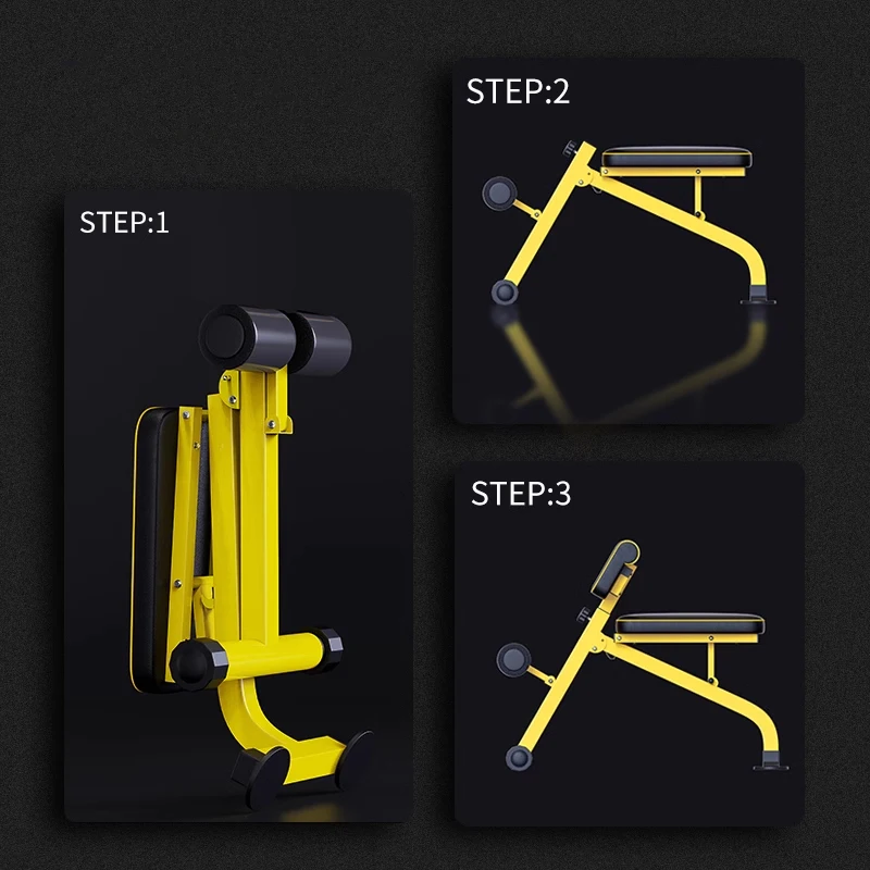 Multifunction Compact Adjustable Roaman Chair, Ab/Back Hyper Bench, One Key for Store and Less Room