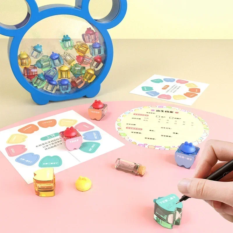 Organizzatore di scatole per denti da latte Collezione di stoccaggio per denti da latte Ragazzo Ragazza Raccogli denti Umbilica Salva regali Regali souvenir per bambini Regali carini - immagine 5