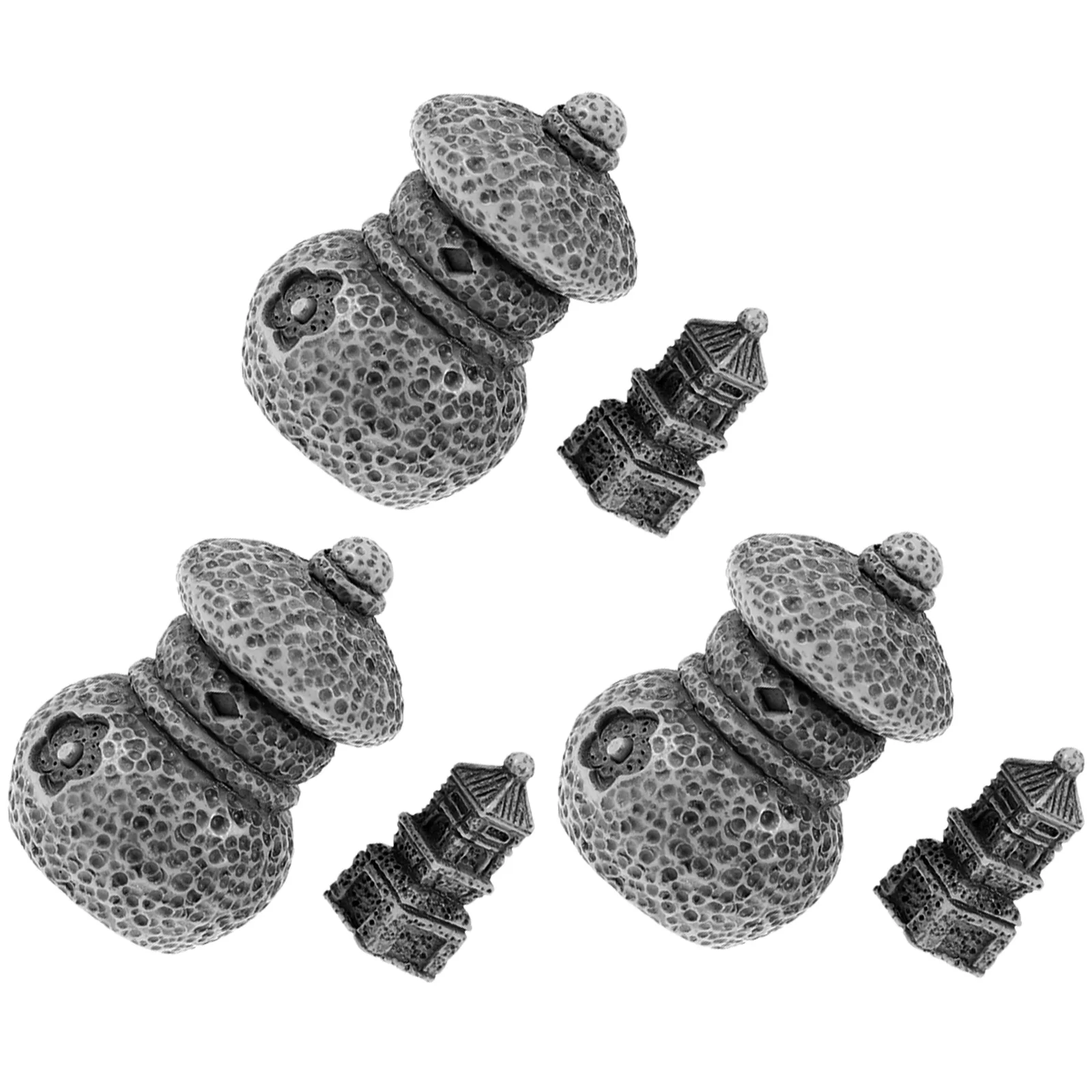 

1 Set of Bonsai Pagoda Decor Garden Decoration Tiny Stove Statue Zen Style Pagoda Adornment