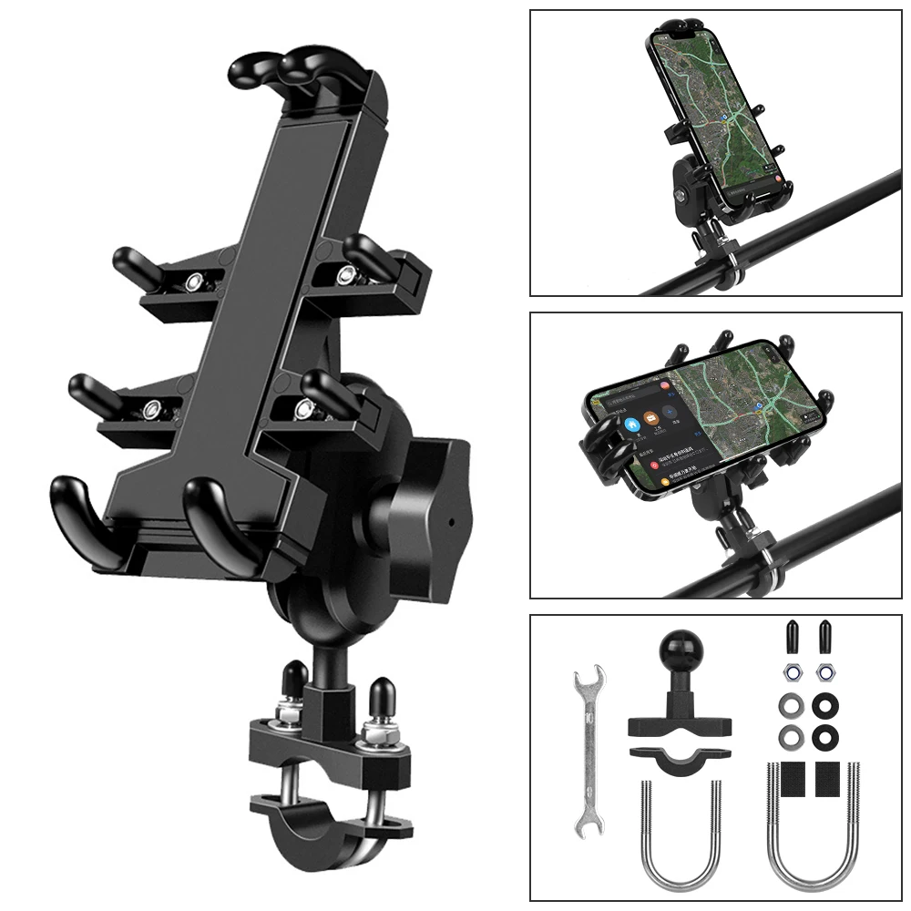 

Aluminum Alloy GPS Mount Handlebar Side Mirror Stand Bicycle Riding Bracket Universal Motorcycle Mobile Phone Holder
