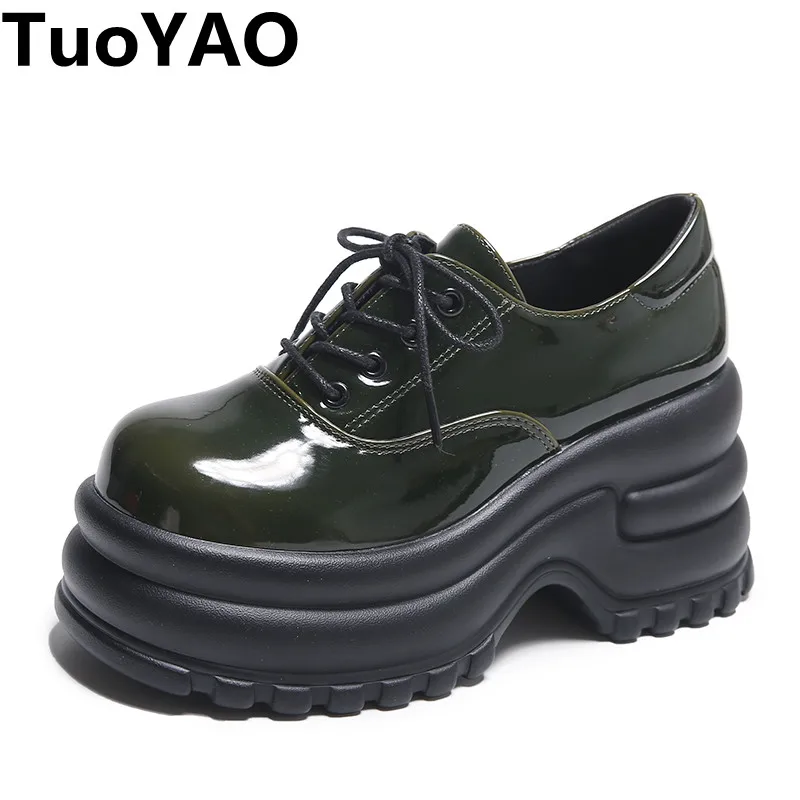 

9CM High Platform Women Sneakers Autumn Thick Sole Casual Dad Shoes Walking Chunky Shoes Woman Leather Sneakers Zapatos Mujer