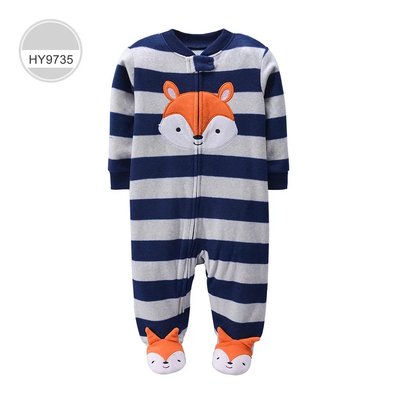 Newborn Infant Baby Boy Girl Romper Spring Autumn Polar Fleece Long-Sleeve Jumpsuit Warm Toddler Baby Clothes For 0-12 Months