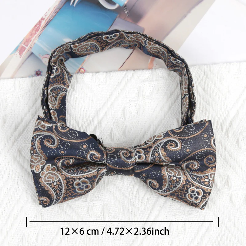 Luxury Tie Set Fashion Jacquard Paisley Necktie Bowtie Male Formal Cravat ​​Cufflinks Gifts for Men Party Wedding Accessories