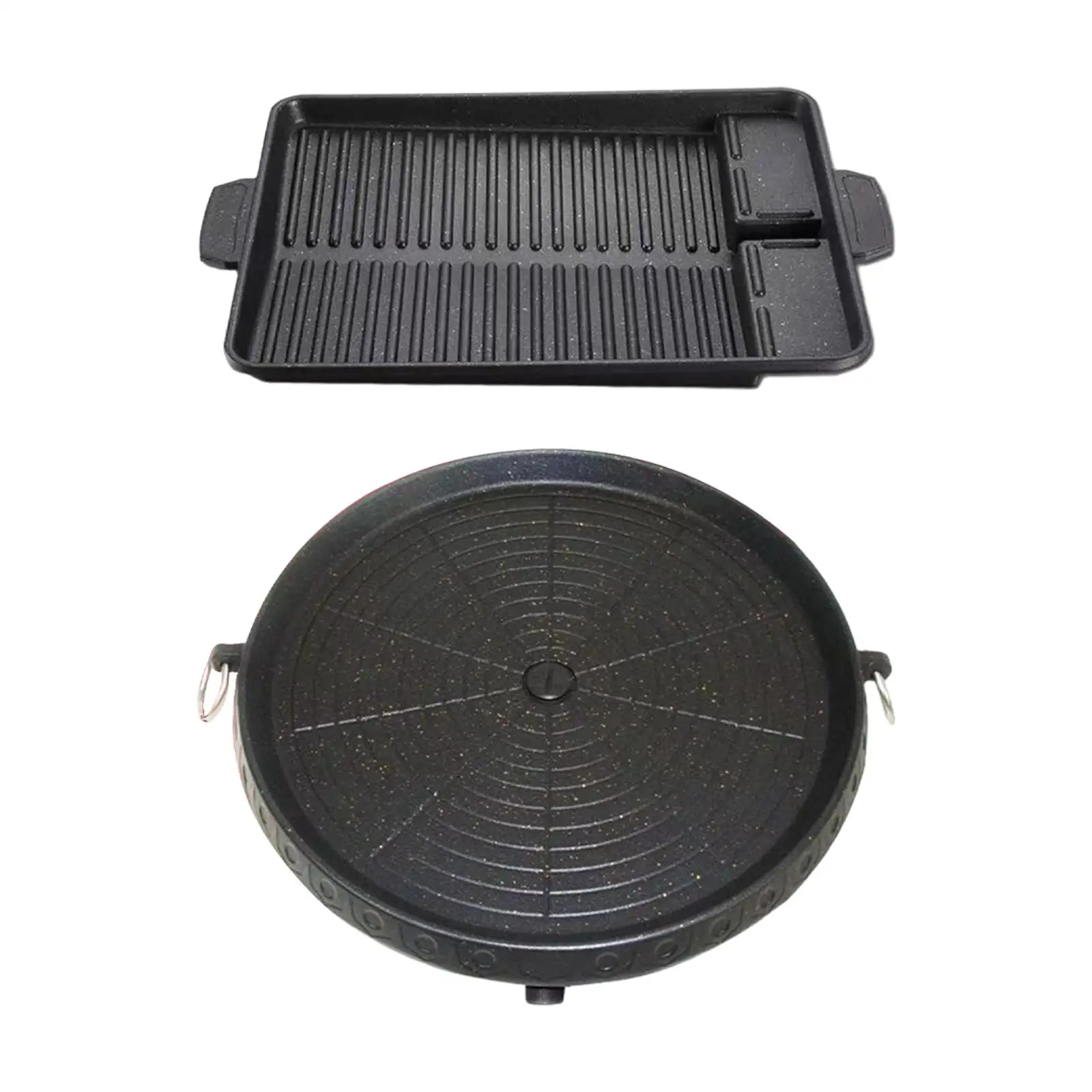 Nonstick Barbecue Plate Aluminium Alloy Grilling Pan with Handles for Kitchen Stovetop Grill Kitchen Cooking Tool
